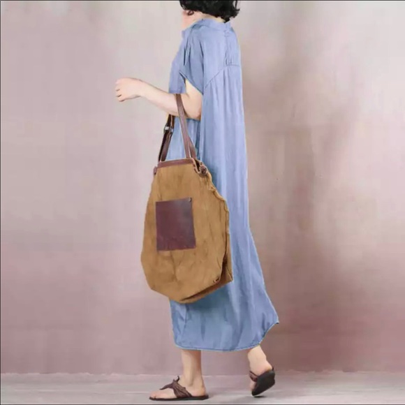 Summer sun dress light weight blue pleated detail - Picture 2 of 6